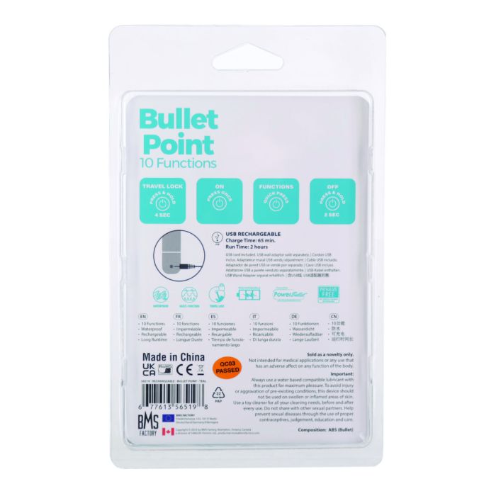 BMS – Bullet Point – Bullet Vibrator – USB Rechargeable
