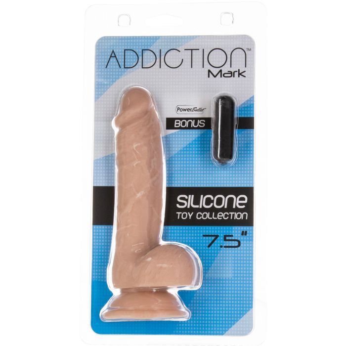 Addiction Mark 7.5" Dildo with Balls - Beige