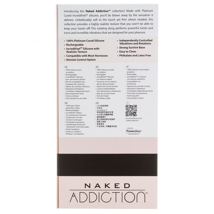 Naked Addiction 7" Rotating & Vibrating Dildo with Remote - Beige