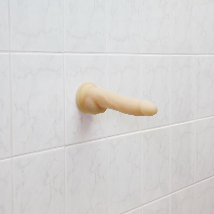 Naked Addiction 7" Rotating & Vibrating Dildo with Remote - Beige