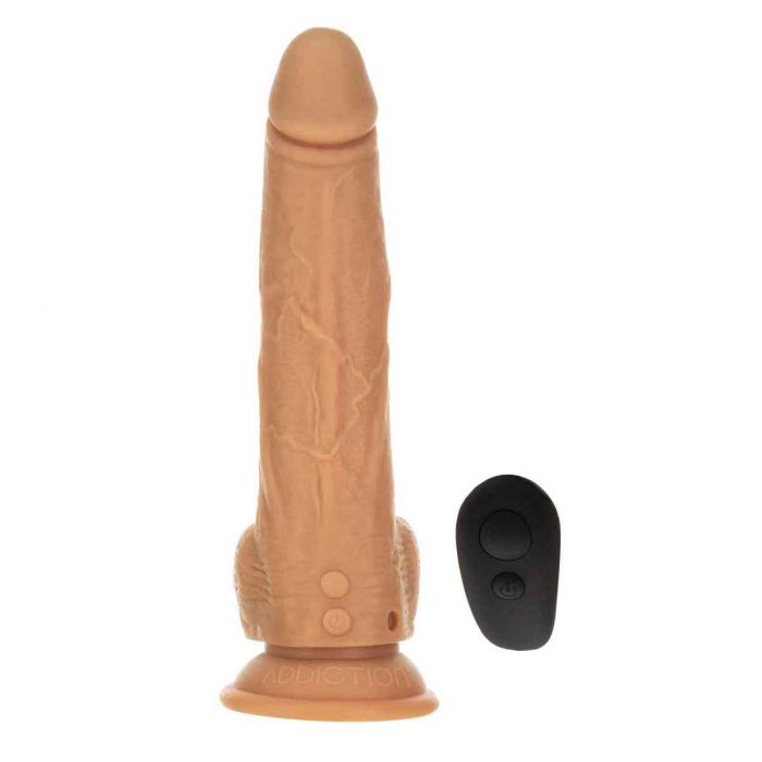Naked Addiction 9" Thrusting Dildo with Remote - Caramel