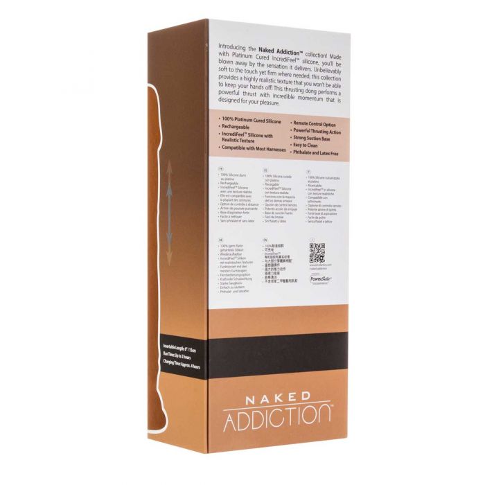 Naked Addiction 9" Thrusting Dildo with Remote - Caramel