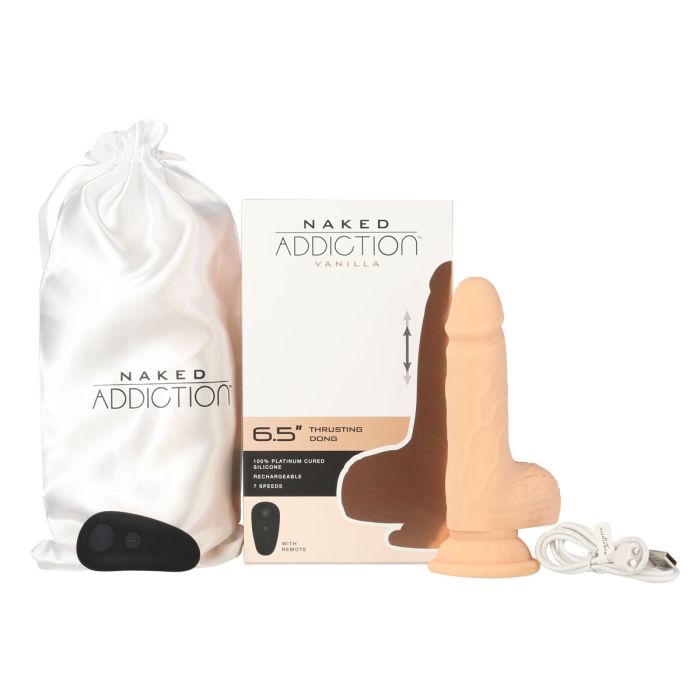 Naked Addiction 6.5" Thrusting Dong with Remote - Vanilla