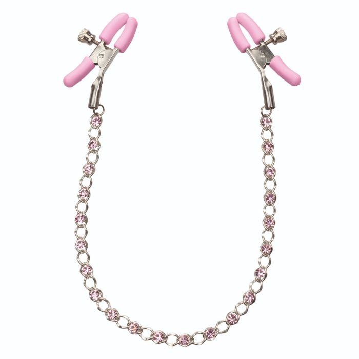 CalExotics - Nipple Play Crystal Chain Clamps - Pink