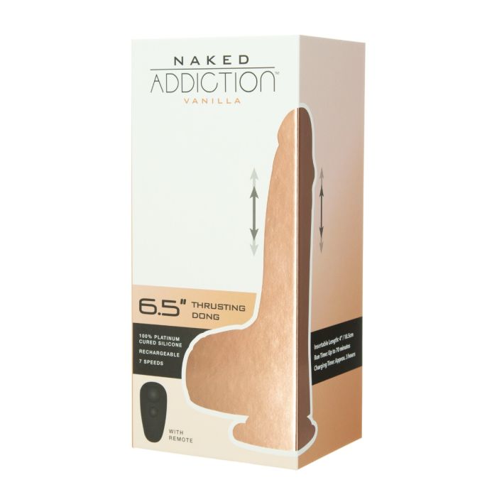 Naked Addiction 6.5" Thrusting Dong with Remote - Vanilla