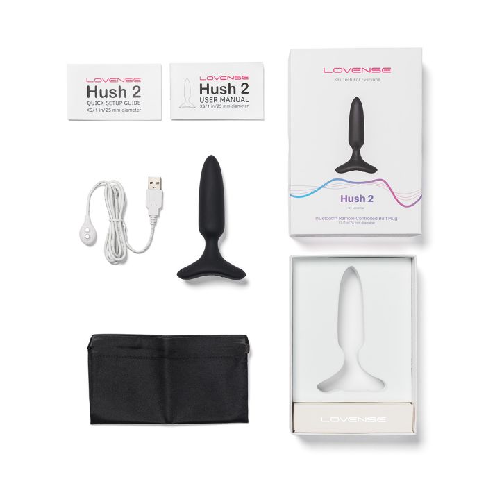 Lovense Hush 2 Vibrating Bluetooth® Remote-Controlled Butt Plug – 1” – Black